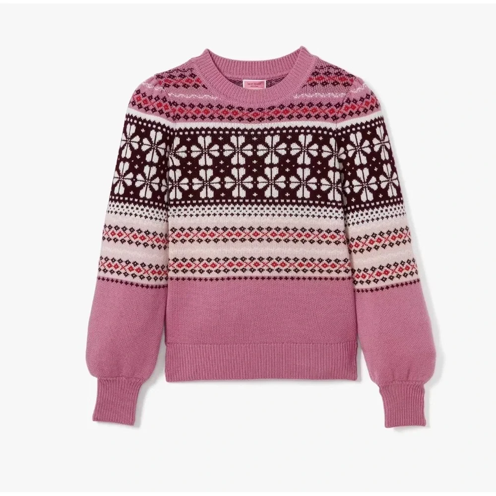 kate spade Pink Fair Isle Wool Sweater